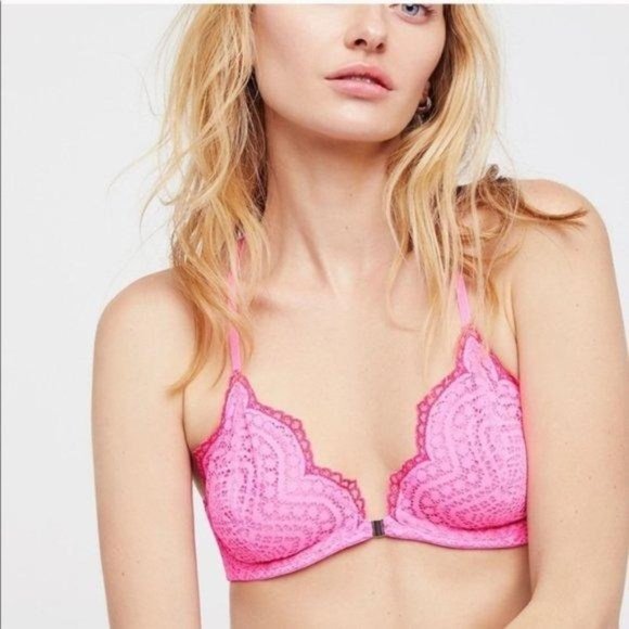 Free People Other - Free People Slow Dance Neon Pink Bra NWT
